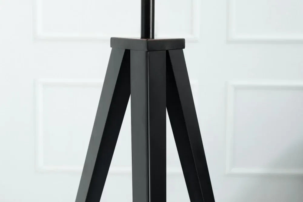 Lampa de podea din Metal Negru si Textil Negru H142xD63cm Tripod