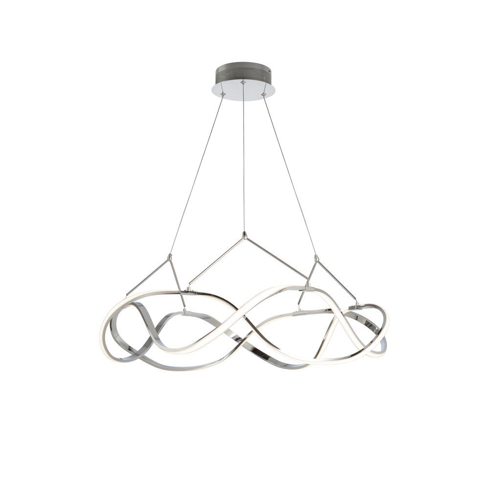 Lustra rotunda cu inaltime reglabila din Aluminiu Argintiu cu LED D80xH130cm Molly