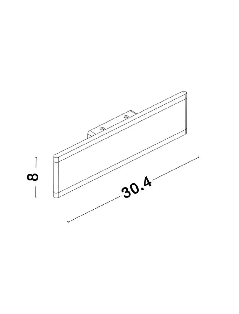 Aplica de perete structura din Aluminiu Alb si abajur din Acrilic  H8xL30.4cm IP20 2x8W 1056lm 3000k LINE
