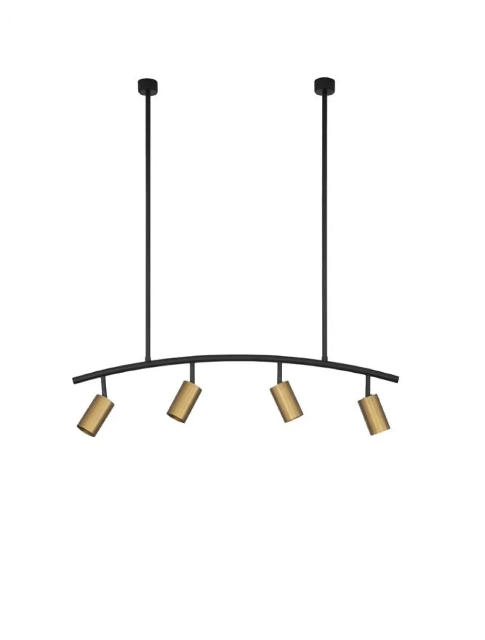 Lustra structura din Aluminiu Negru si abajur din Aluminiu Auriu H90xL96.5cm IP20 POGNO