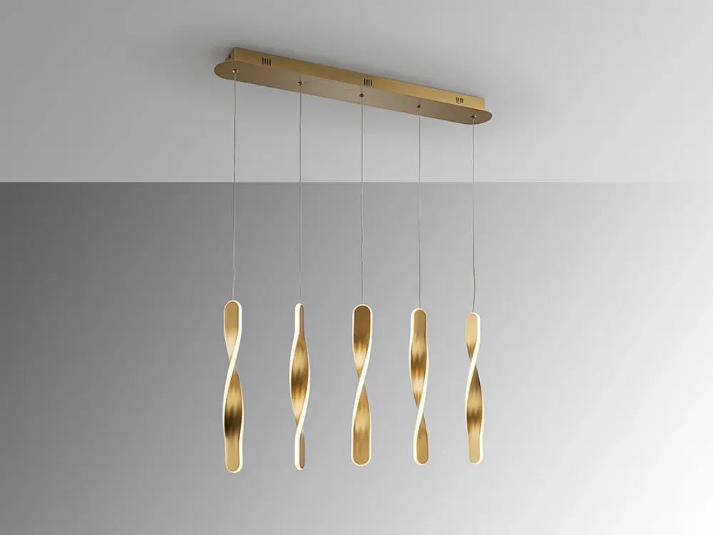 Lustra din Metal Auriu H150xL77cm Twist