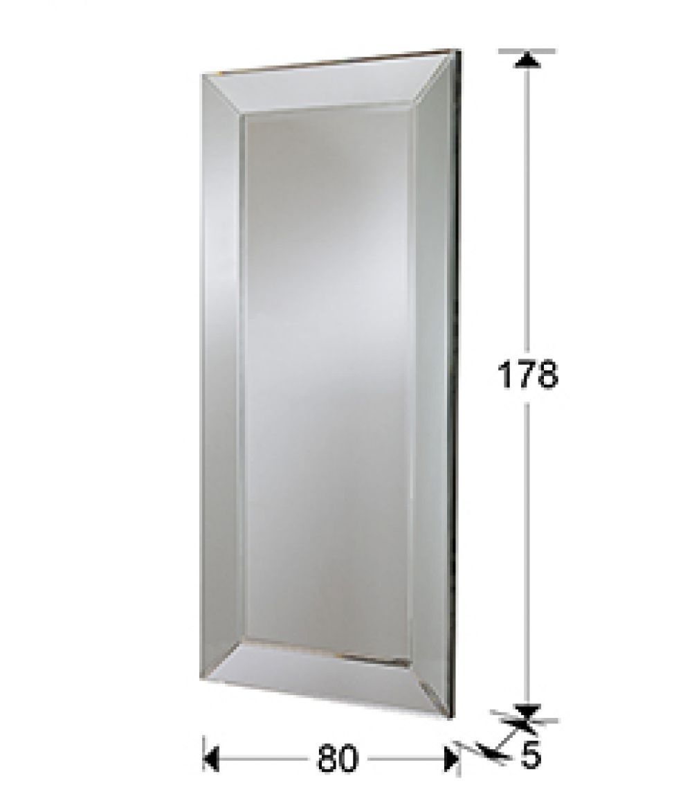 Oglinda Dreptunghiulara Argintie Roma H178xL80cm