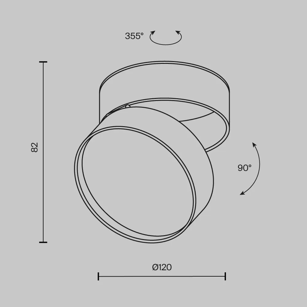 Spot aplicat din Aluminiu Negru H8.2xD12cm Onda
