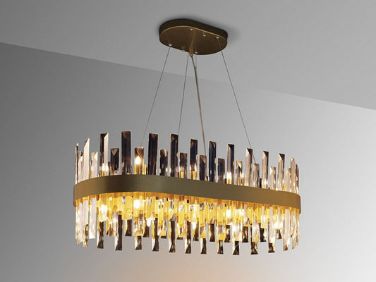 Candelabru din Metal si Sticla Auriu Transparent H120xL80cm Grace