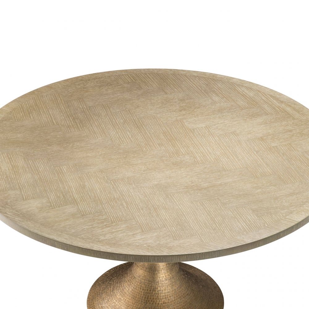 Masa rotunda din Furnir de stejar Auriu de 4-6 persoane D140cm Melchior