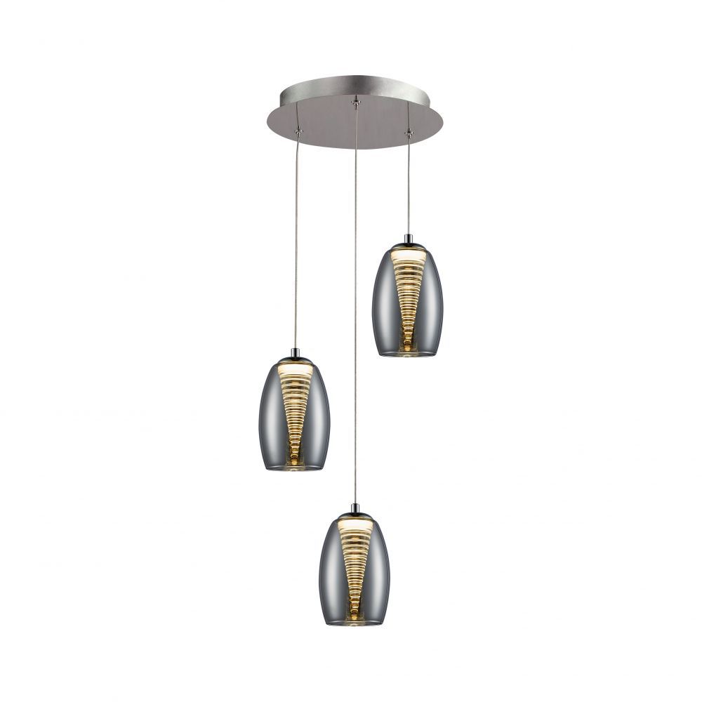 Lustra rotunda cu inaltime reglabila din Sticla Transparent cu LED  D30xH140cm Nebula