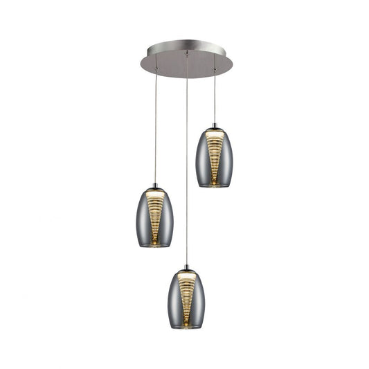 Lustra rotunda cu inaltime reglabila din Sticla Transparent cu LED  D30xH140cm Nebula