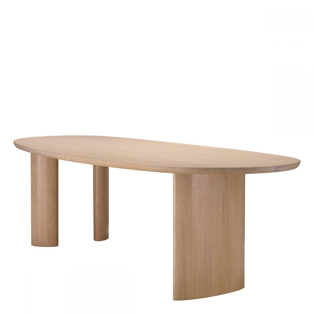 Masa Oval Lindner Eichholtz din Furnir de stejar Bej de 6-8 persoane L259.5xH77cm