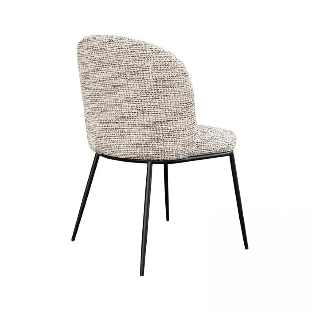 Scaun tapitat cu Stofa Bej cu picioare din Metal Negru H82xL53xA63cm Elvi Richmond Interiors
