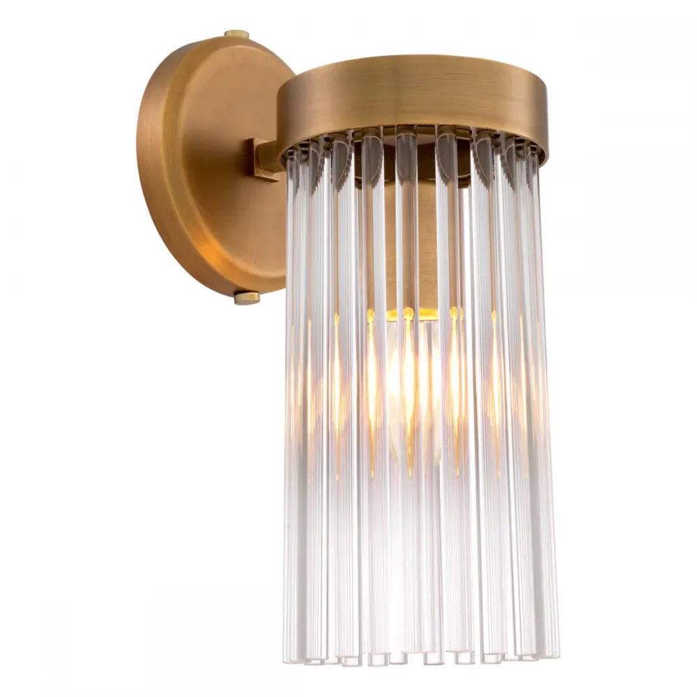 Aplica de perete din Metal Alama si Sticla Transparent H30xL12cm Carnero Eichholtz