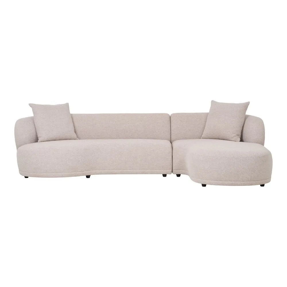 Coltar cu orientare dreapta tapitat cu Stofa Bej L294xH69cm Kingston