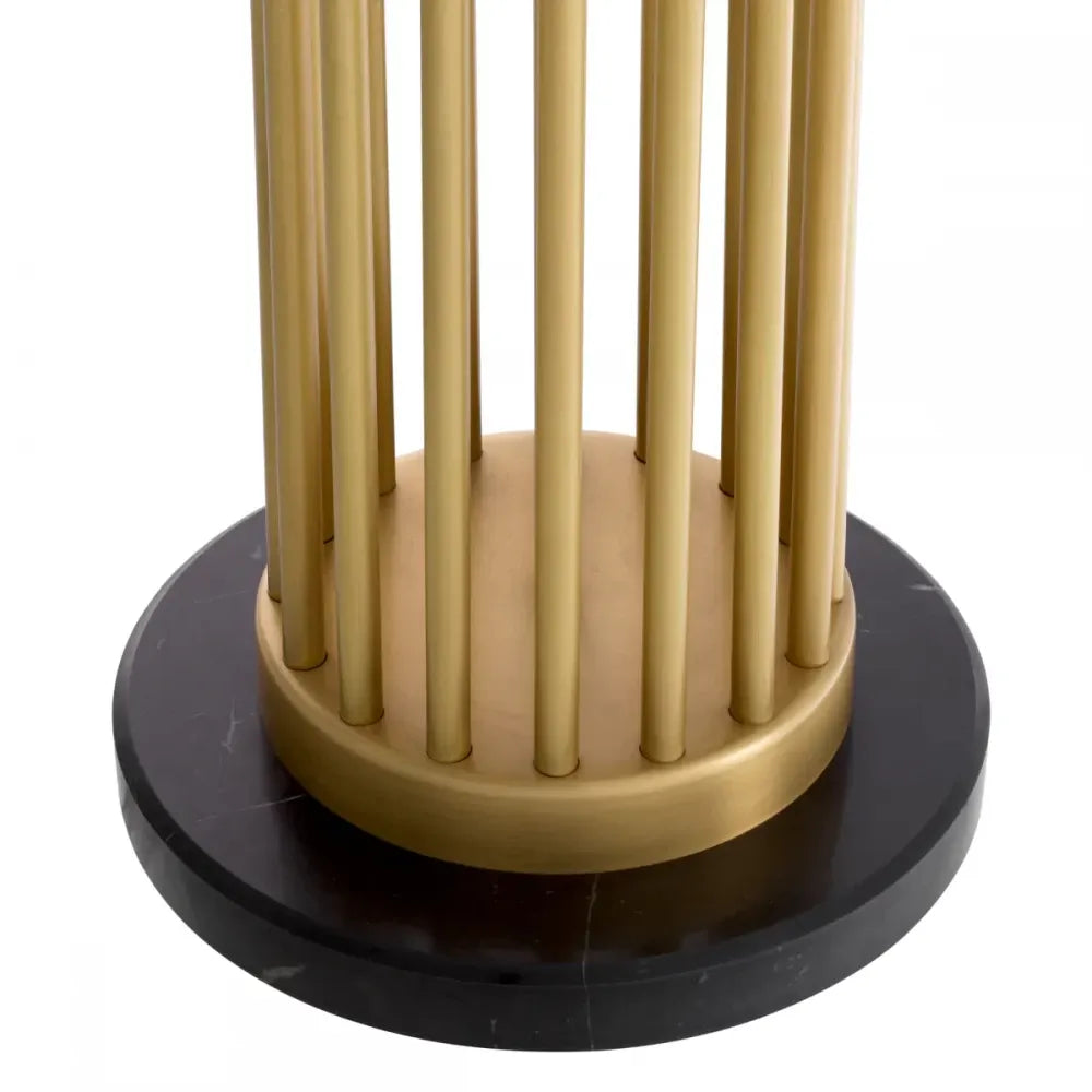 Lampa de podea din Metal/Marmura Alama si Stofa boucle Alb H188xD55cm Condo Eichholtz