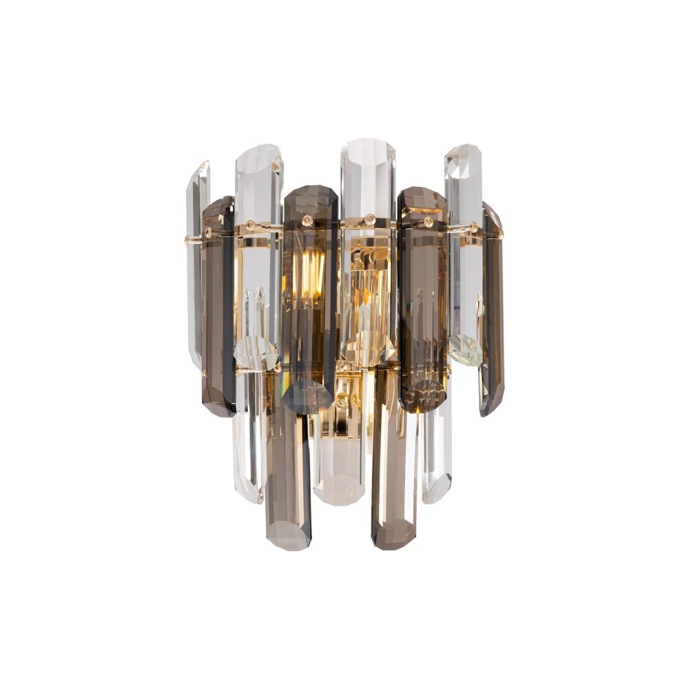 Aplica de perete Metal si Sticla Auriu/Transparent L13xH27cm Flare