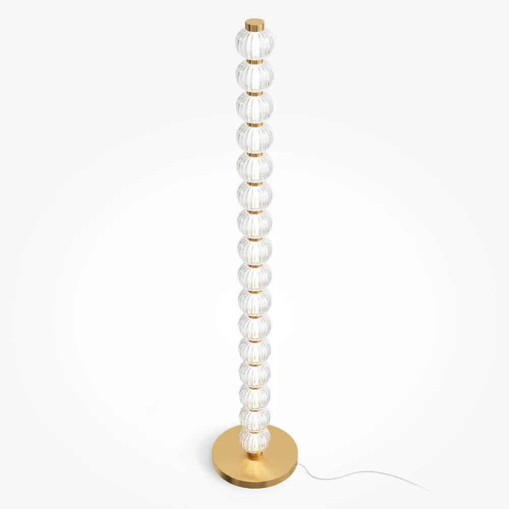 Lampa podea din Metal Auriu si Sticla Transparent H132xD25cm Amulet
