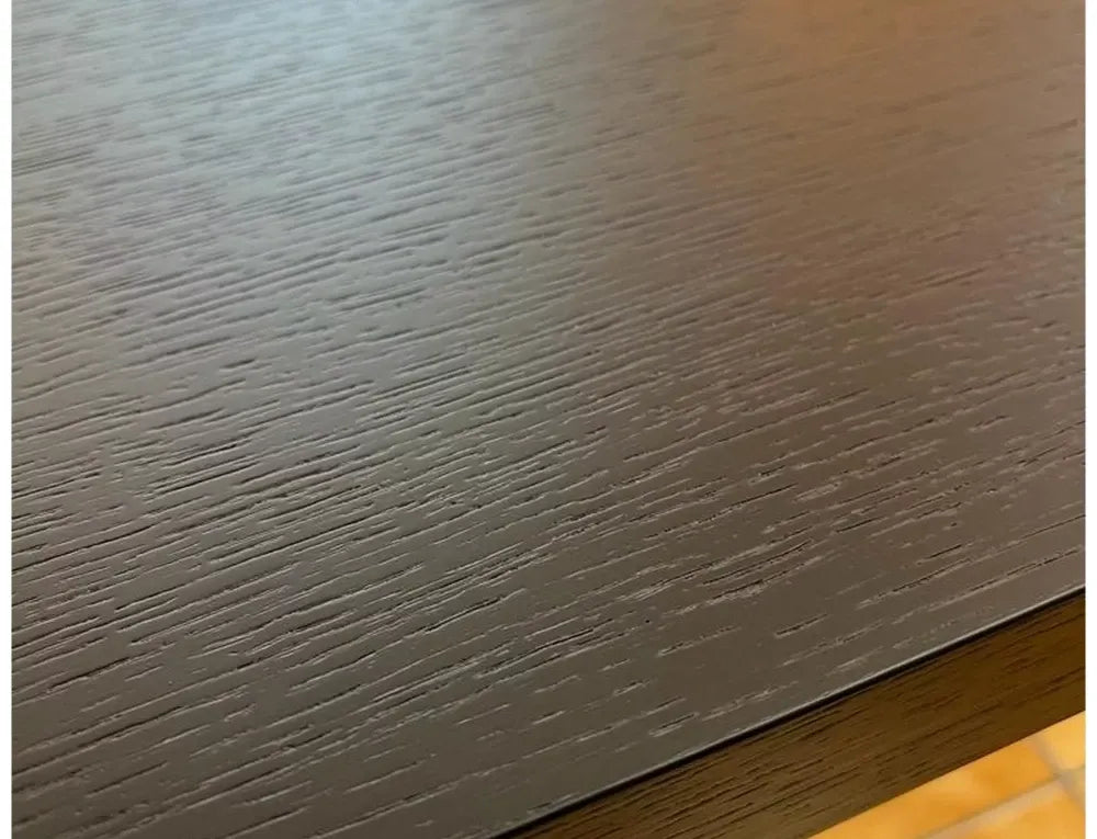 Masa extensibila din Furnir de stejar Negru si Metal Negru L100-250xH76cm Domingo