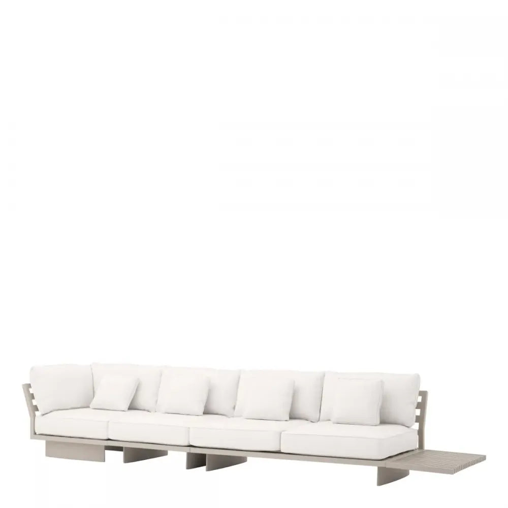 Coltar modular de exterior din Metal Bej si Stofa Bej H84xL327cm Royal Palm Eichholtz