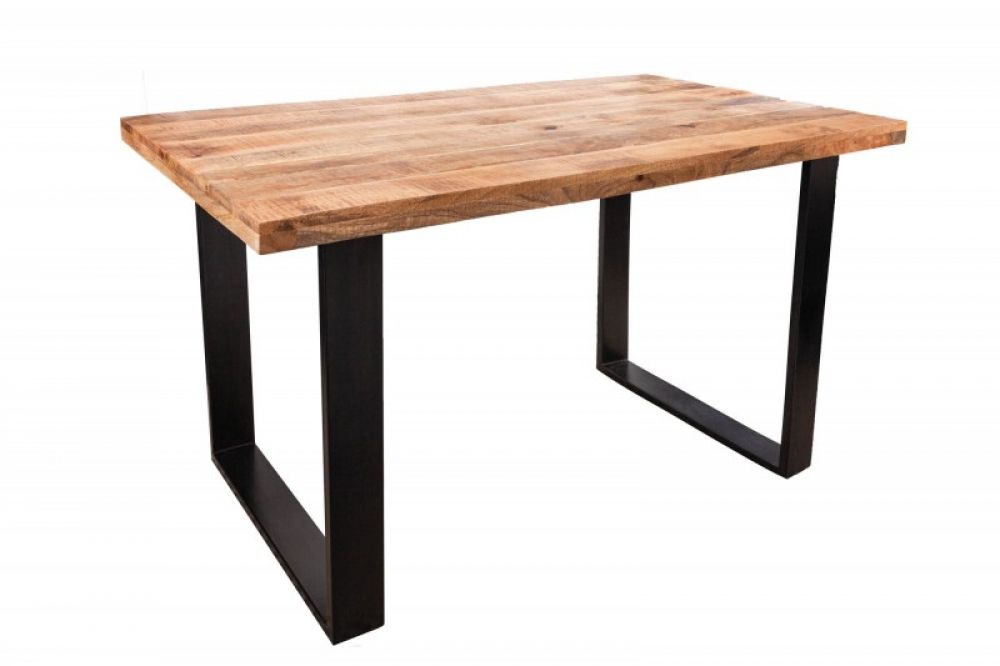 Masa dreptunghiulara din Lemn de mango Maro/Negru de 6 persoane L140x80cm Iron Craft