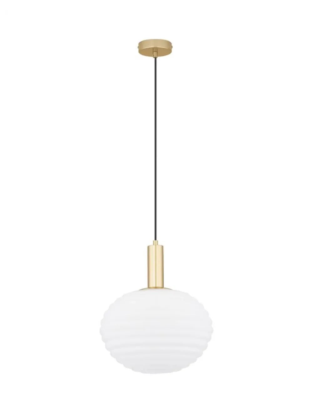 Pendul structura din Metal Auriu si abajur din Sticla Alb H120xL32cm IP20 ALLEN