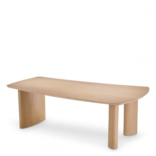 Masa Dreptunghiulara Bergman S Eichholtz din Furnir de stejar Bej de 6-8 persoane L230xH76.5cm