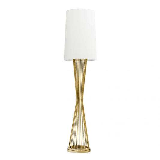 Lampa de podea din Metal Auriu si Stofa Crem H172.5xD40cm Holmes Eichholtz