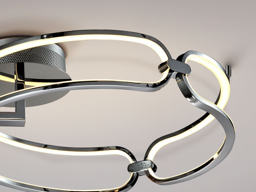 Plafoniera Rotunda din Metal si Metal Argintiu/Argintiu Colette D47xH16cm