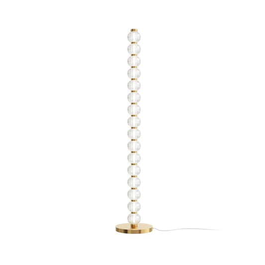 Lampa podea din Metal Auriu si Sticla Transparent H132xD25cm Amulet
