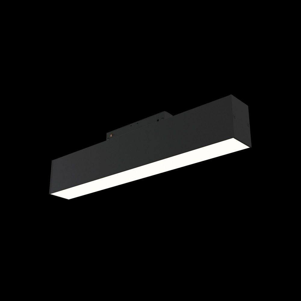 Spot Dreptunghiular pentru sina magnetica din Aluminiu Negru BASIS L30xH7cm 750lm