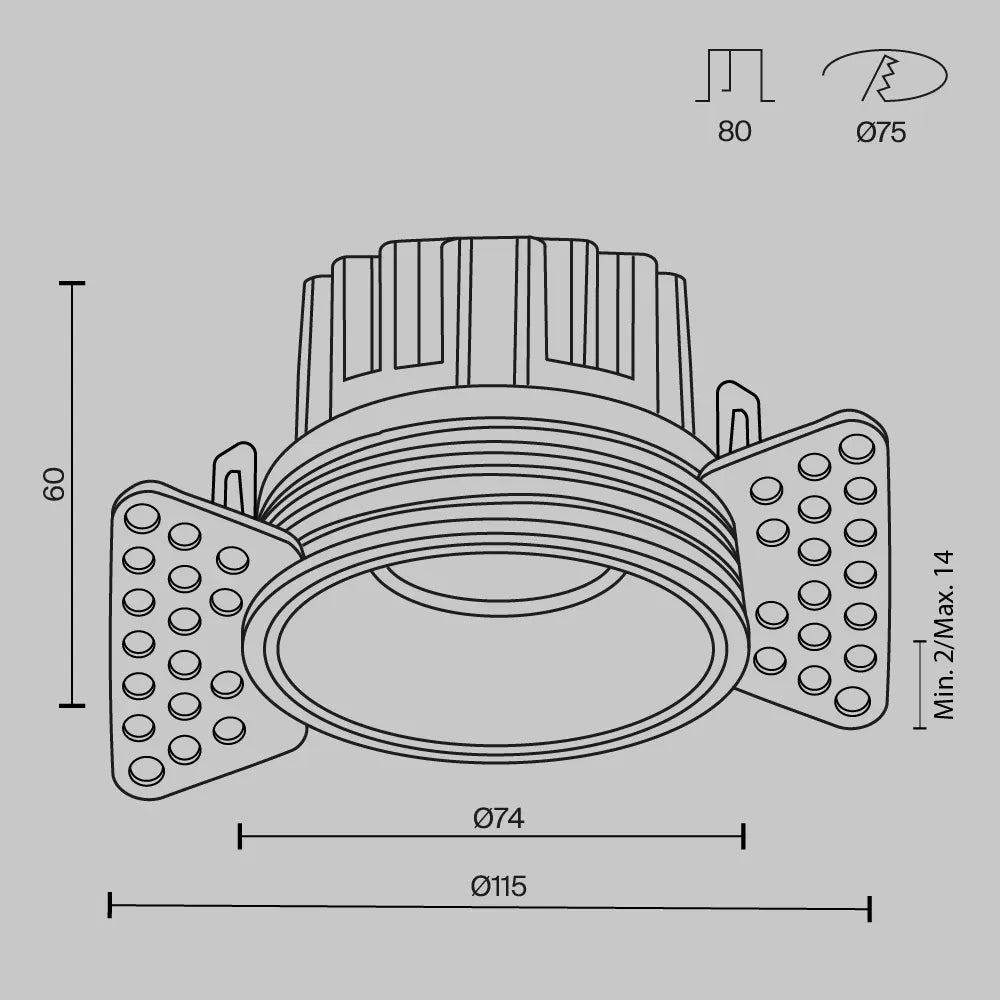 Spot incastrat din Aluminiu Alama H6xD7.4cm 12W 810lm 3000k Round