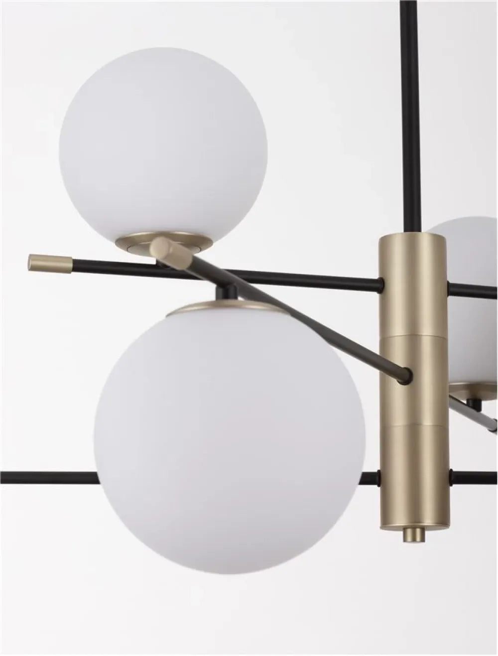 Lustra structura din Metal Negru/Auriu si abajur din Sticla Alb H120xL100cm IP20 GIT