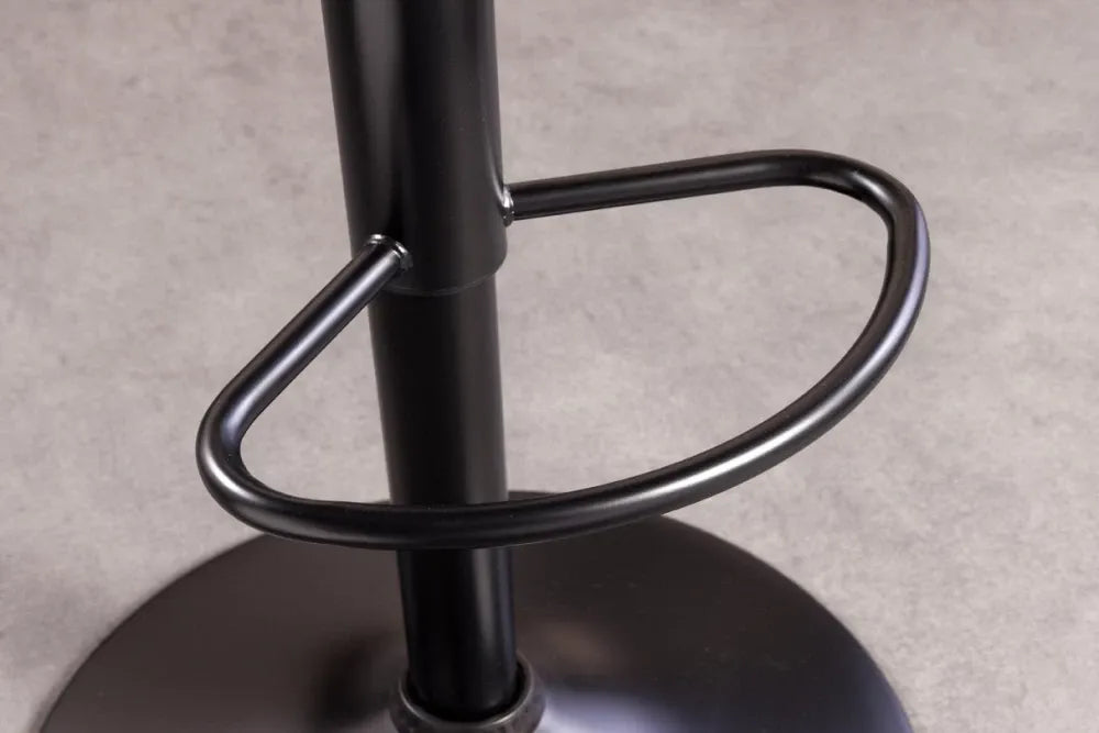 Scaun de bar din Metal Negru si Piele artificiala Negru H81-110xL50cm Manhattan