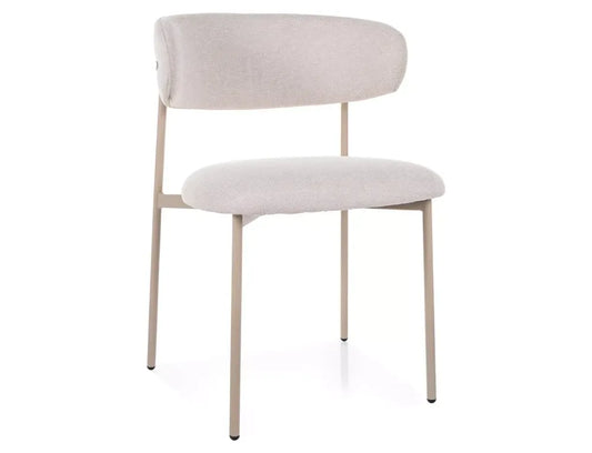 Set 2 scaune din Stofa Bej deschis si Metal Bej Hx80Lx56xA58cm Elton