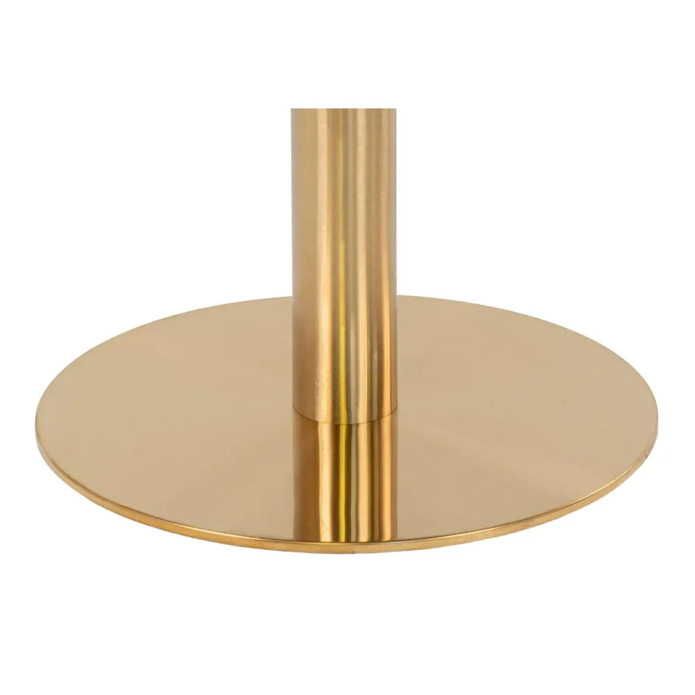 Masa bar din Metal Alama si MDf Alb cu efect de marmura D70xH105cm Bolzano