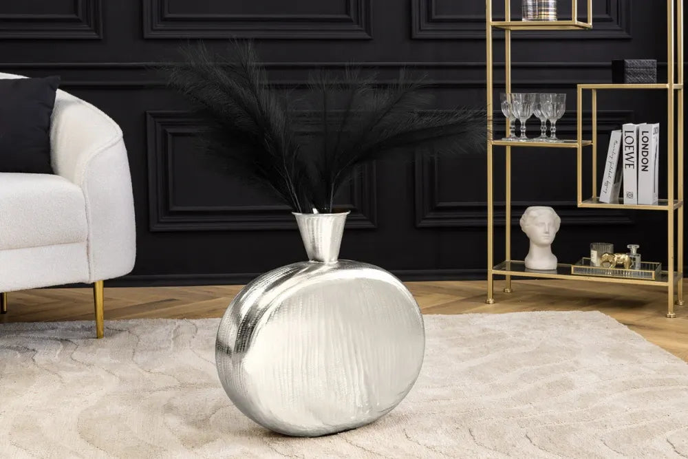 Vaza decorativa din Metal Argintiu H48xL48cm Orient L