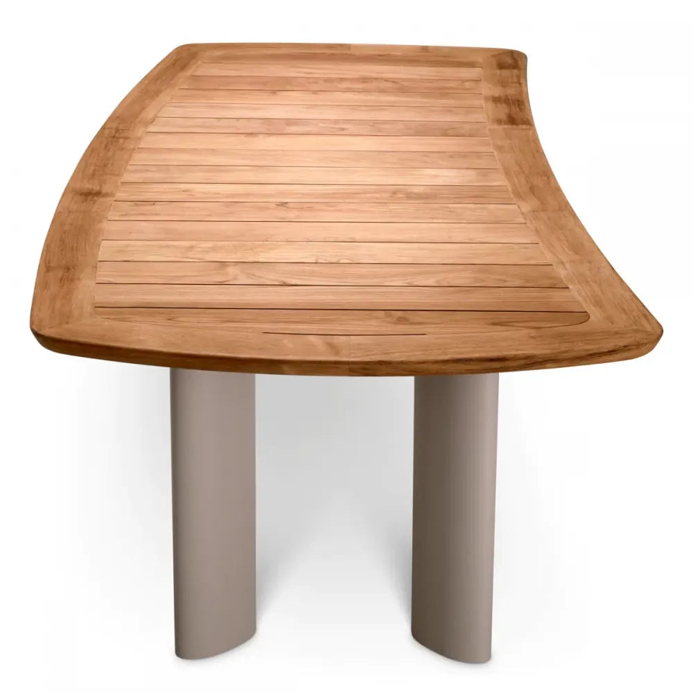 Masa de exterior din Metal Bej si Lemn de tec Maro H76xL230cm Osario Eichholtz