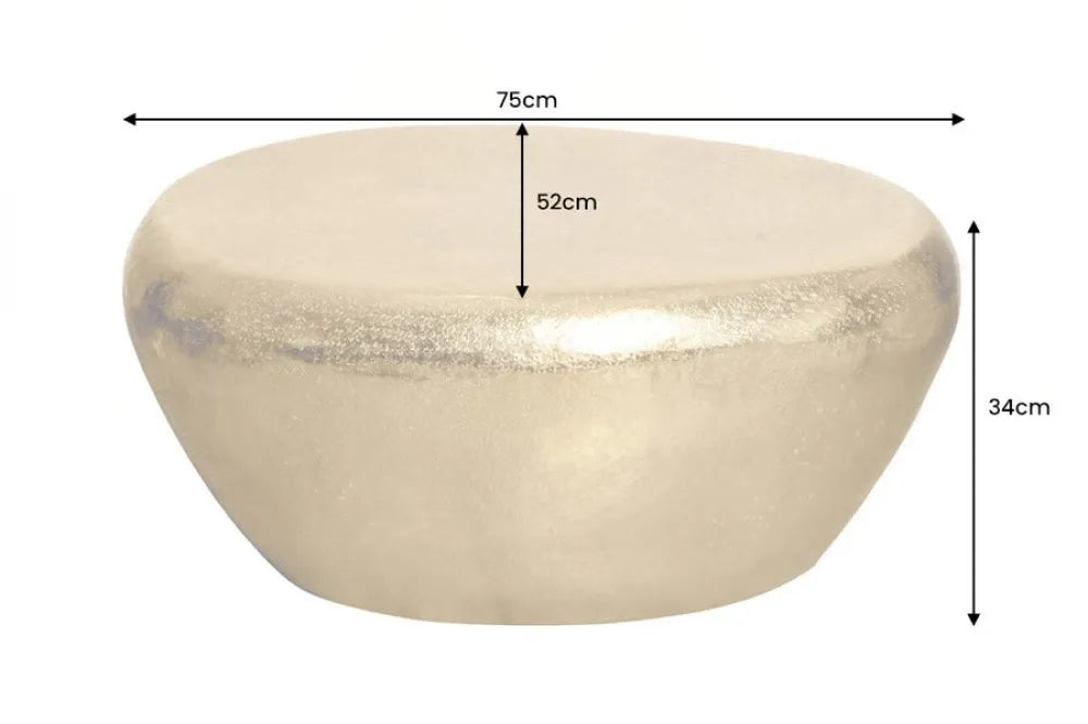 Masuta de cafea din Metal Auriu L75xH34cm Stone