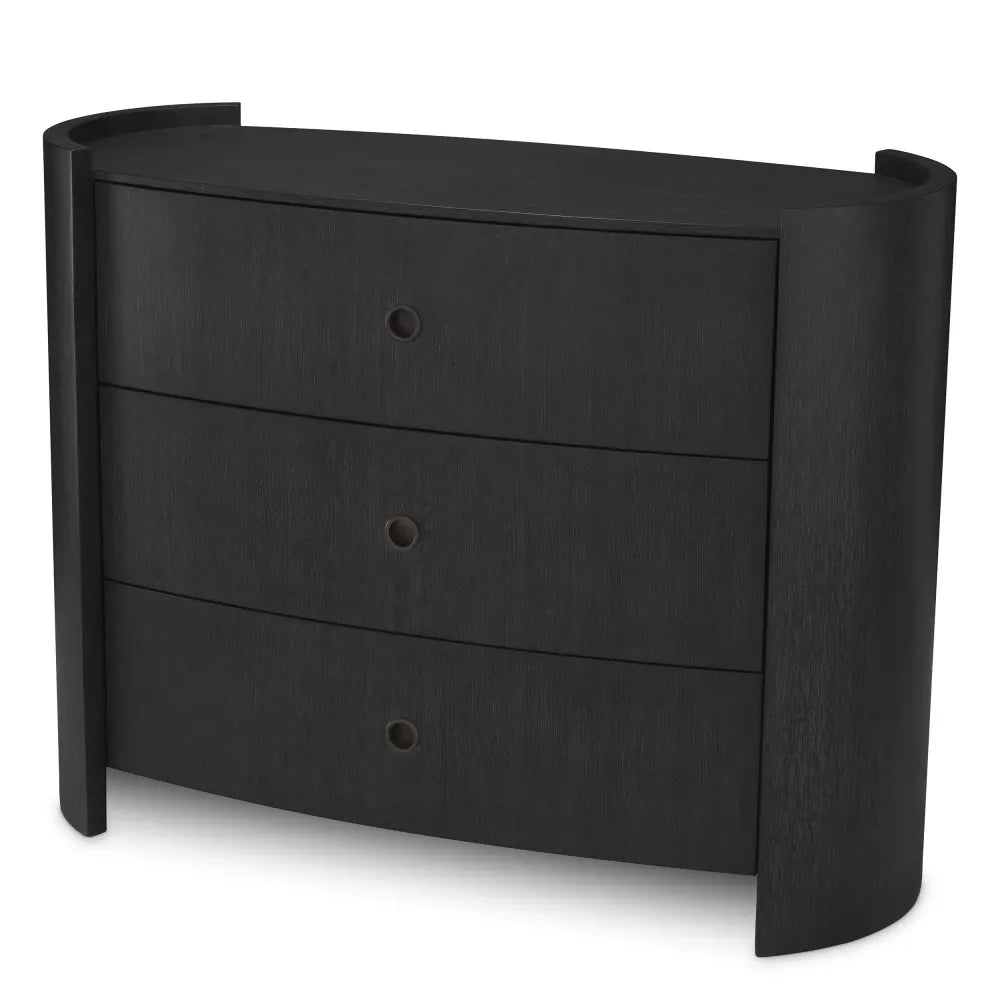 Comoda din Furnir de stejar Gri carbune L130xH100cm Splendora Eichholtz