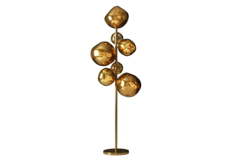 Lampa de podea din Metal Auriu si Sticla Auriu L50xH168cm LIQUID DIAMOND