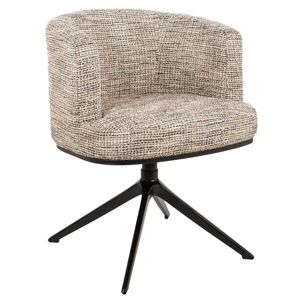 Scaun tapitat cu Stofa Bej cu picioare din Metal Negru H77xL64xA62cm Cheyenne Richmond Interiors
