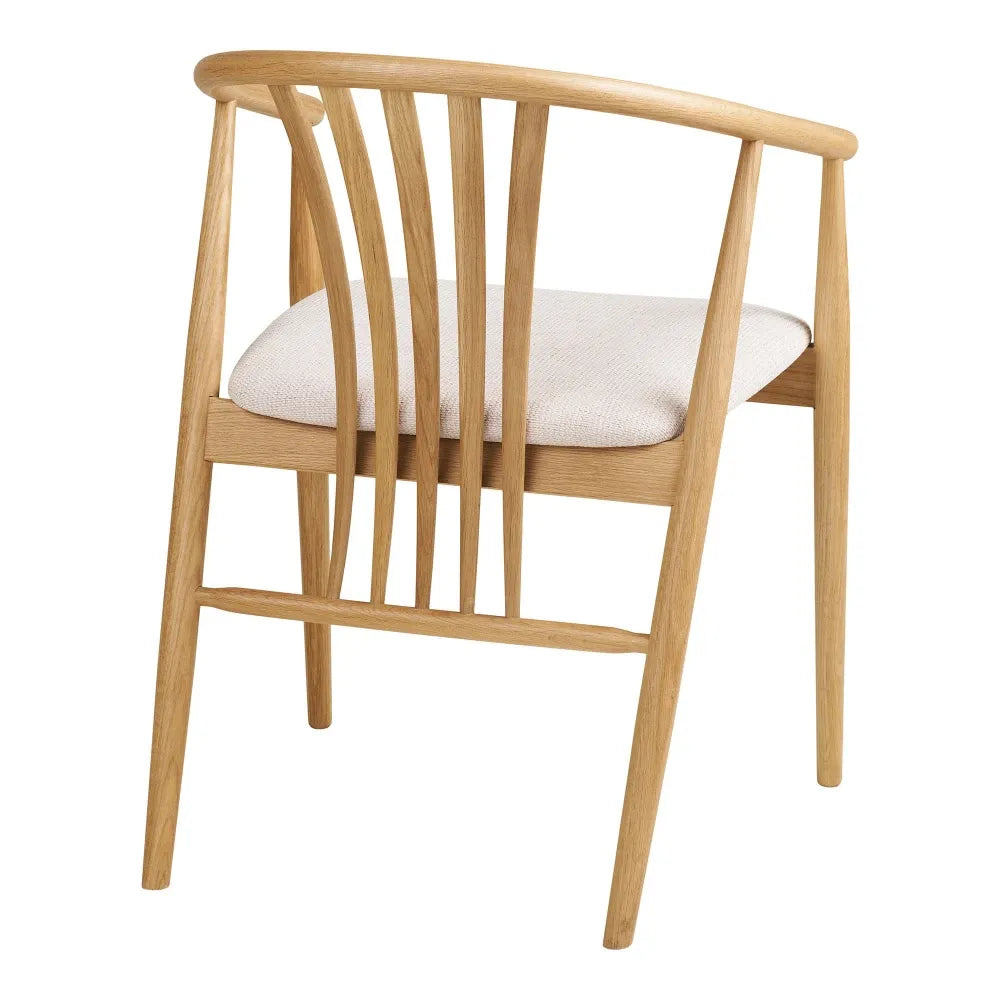 Scaun din Stofa Bej si Lemn de stejar Maro L54xH78cm Agustin
