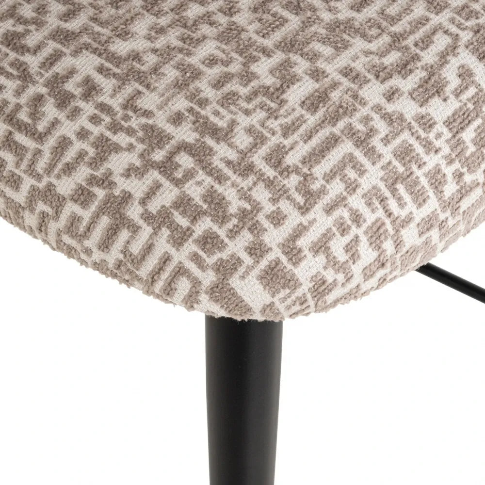 Scaun de insula din Stofa Bej si Metal Negru L46xH95cm Dantes Richmond interiors