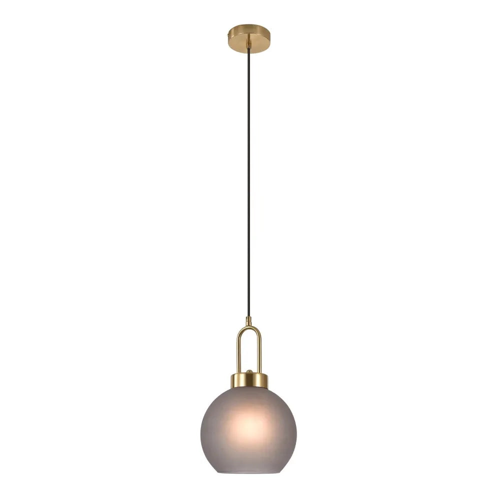 Pendul din Metal Alama si Sticla Fumuriu H33xD20cm Luton