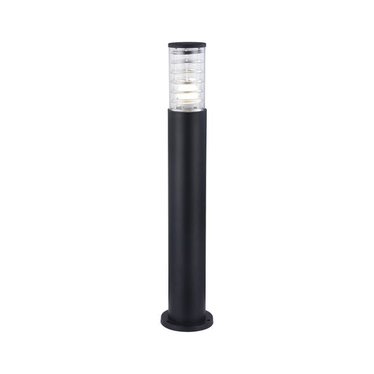 Stalp de iluminat pentru exterior din Sticla si Metal Negru D16xH80cm Bronx