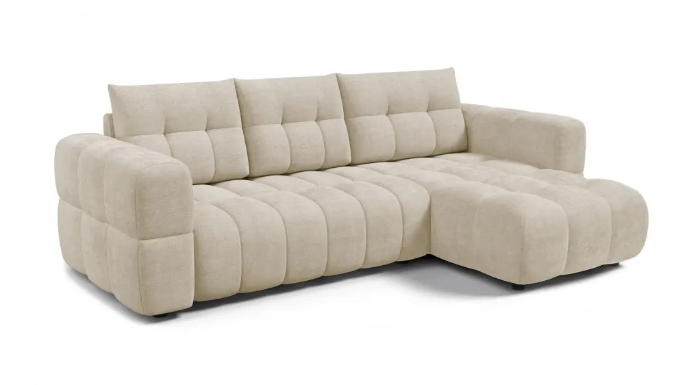 Coltar in forma de L tapitat cu material pet friendly Alias crem L264 x 160cm