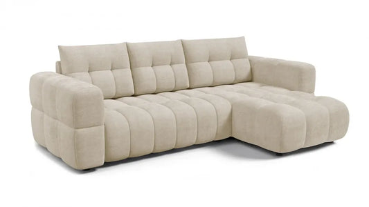 Coltar in forma de L tapitat cu material pet friendly Alias crem L264 x 160cm