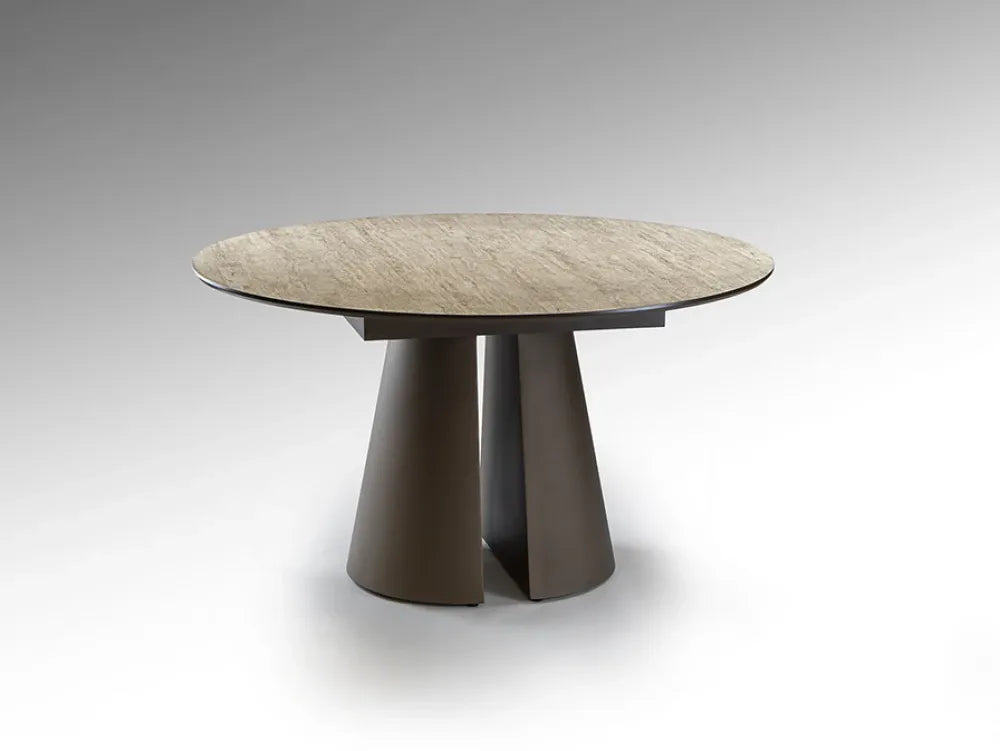 Masa rotunda din Metal/MDF Maro si MDF Bej D138xH77cm Samara