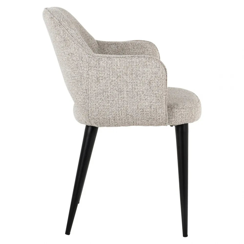 Scaun din Stofa Bej si Metal Negru L60xH85cm Giovanna Richmond interiors