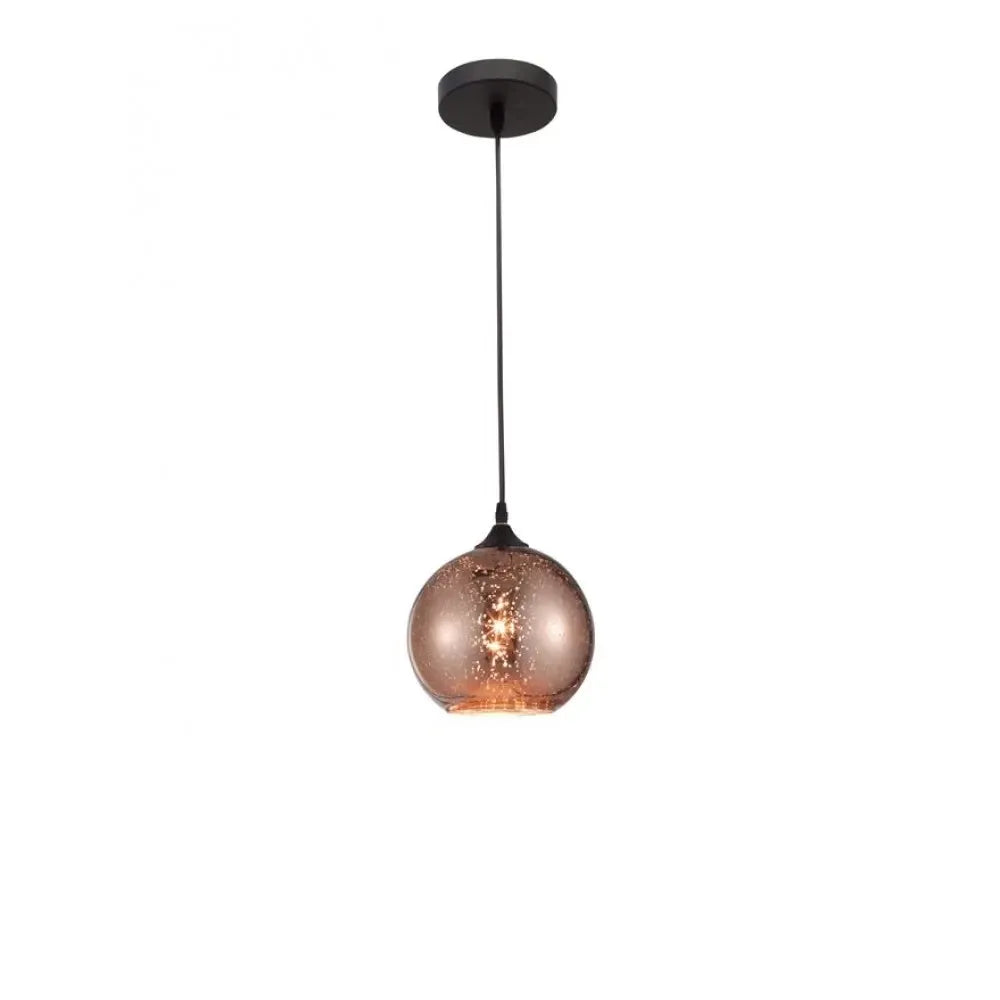 Pendul structura din Metal Negru si abajur din Sticla Cupru H130xL18cm IP20 BLAZE