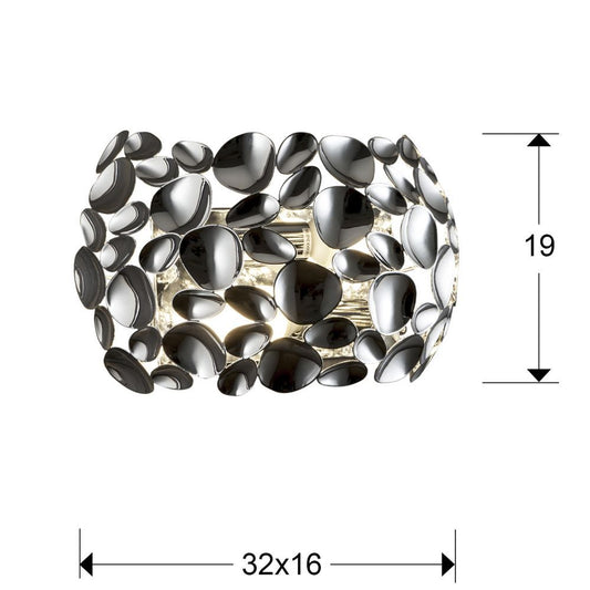 Aplica de perete din Metal Argintiu cu 2 becuri L32x16xH19cm Narisa
