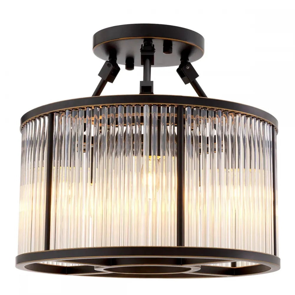 Plafoniera din Metal Bronz si Sticla Transparent H37.5xD45cm Bernardi S Eichholtz