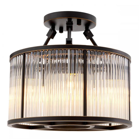 Plafoniera din Metal Bronz si Sticla Transparent H37.5xD45cm Bernardi S Eichholtz